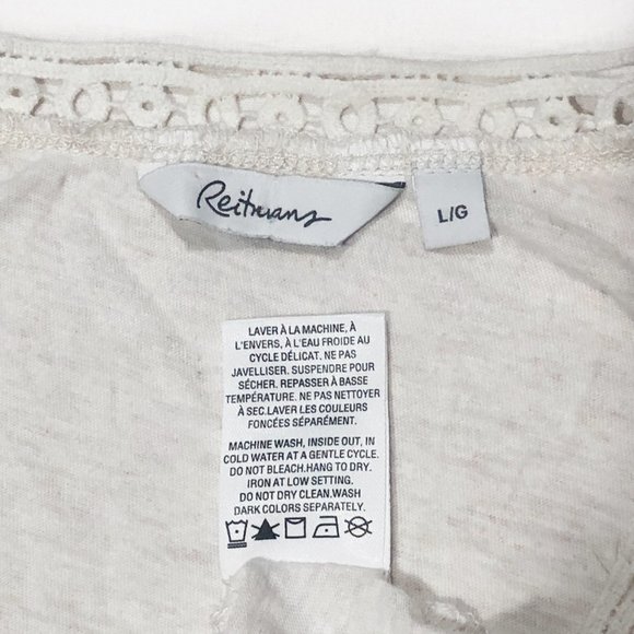 Reitmans Womens Size L White Lace Trim V-Neck Sleeveless Tank Top - Picture 5 of 6